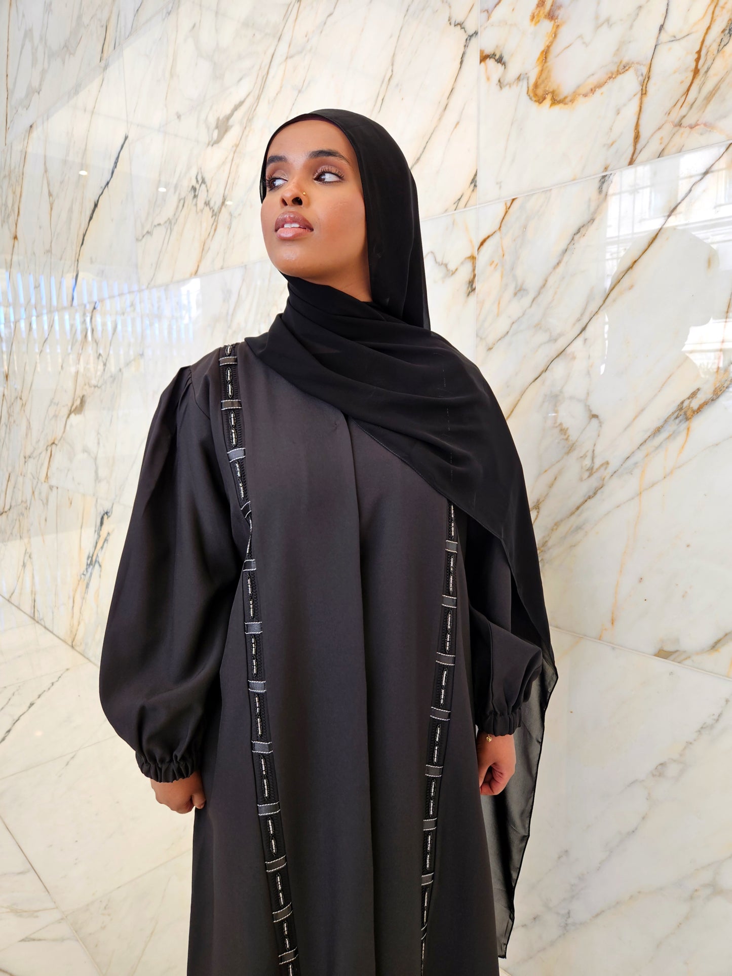 Black Classic Minimalist - Aurora Abaya Collection
