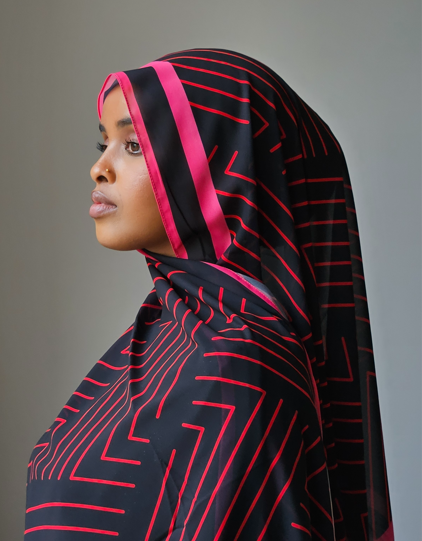 Midnight Geometric Chiffon