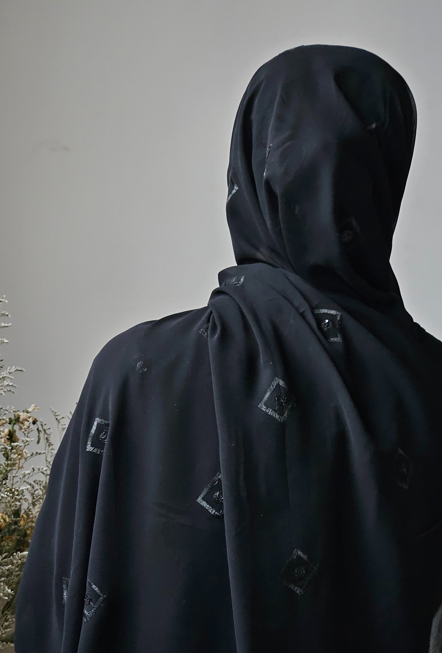 Summer Soft Chiffon Black Scarf: Whisper Knit Collection