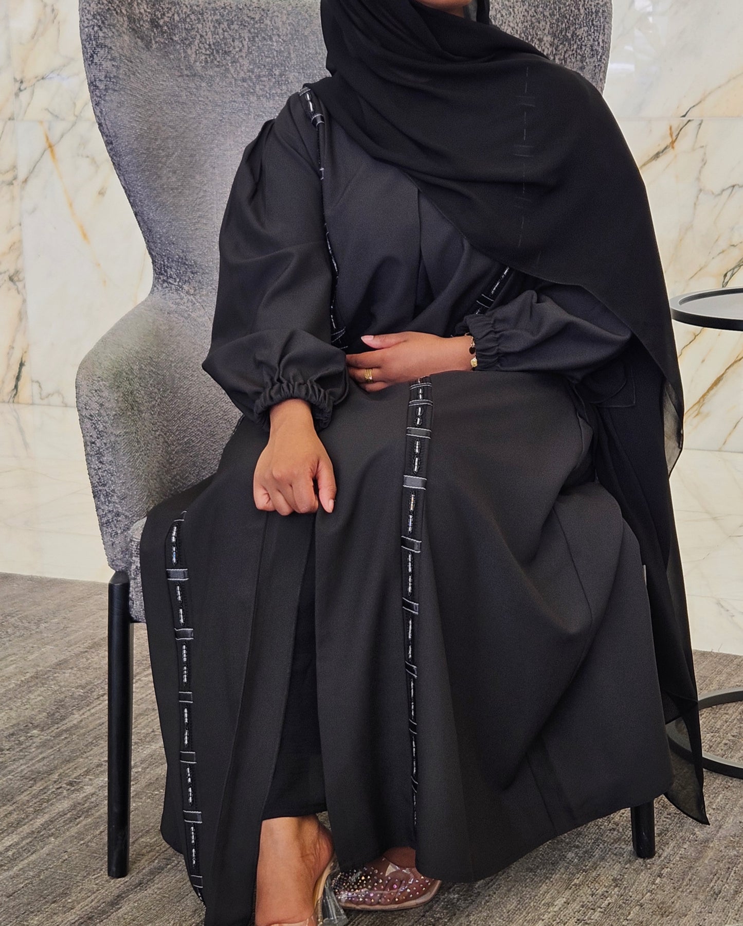 Black Classic Minimalist - Aurora Abaya Collection