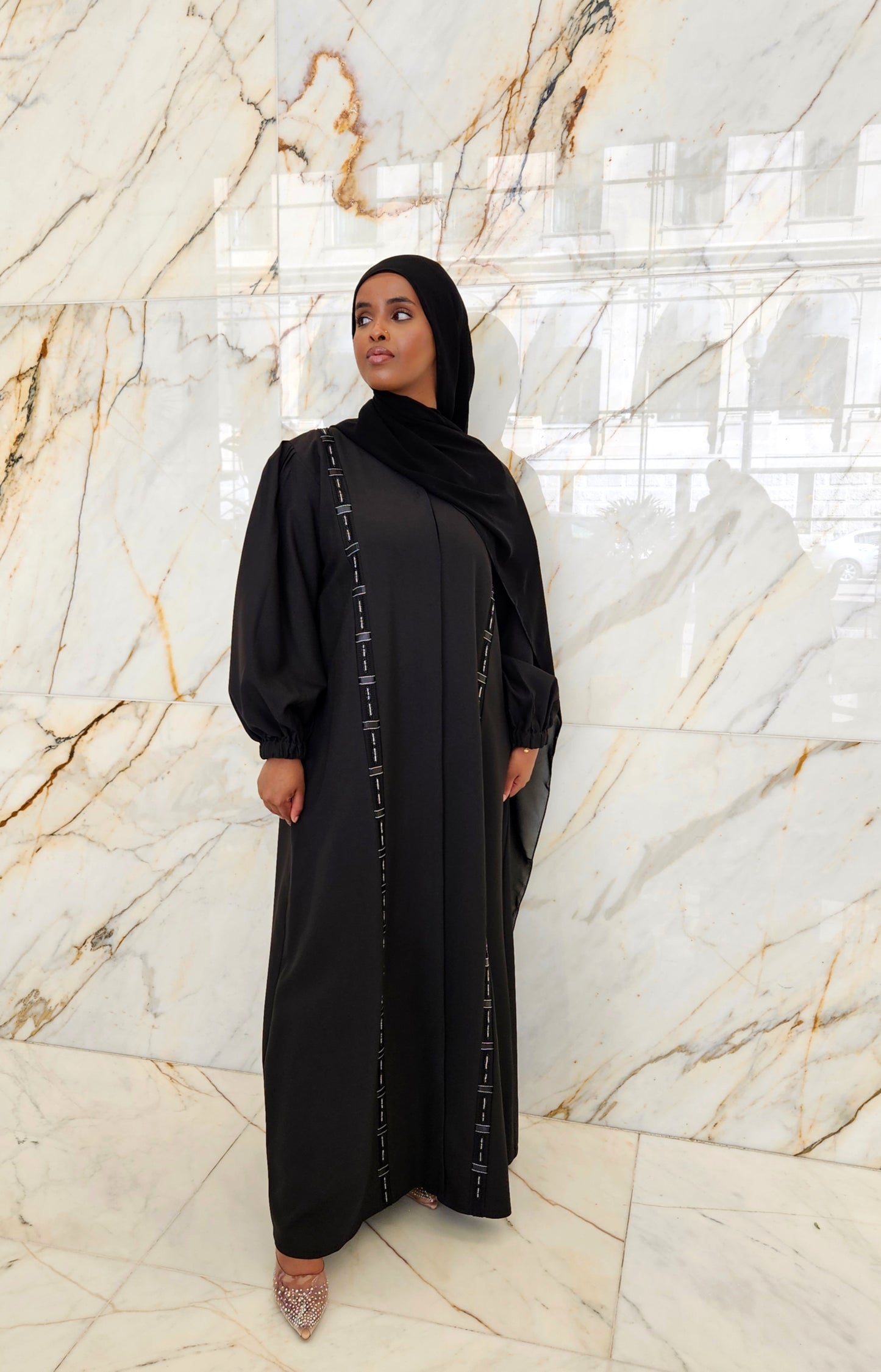 Black Classic Minimalist - Aurora Abaya Collection
