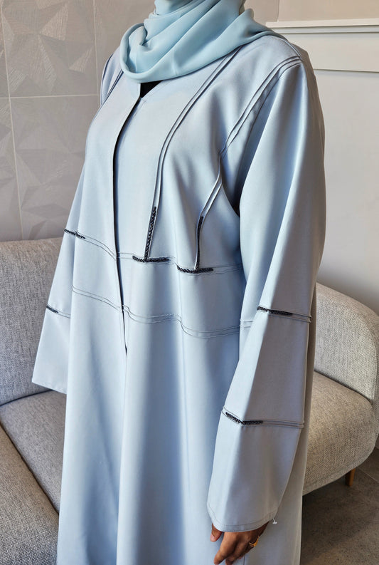 Blue Oasis Light Embroidery Abaya