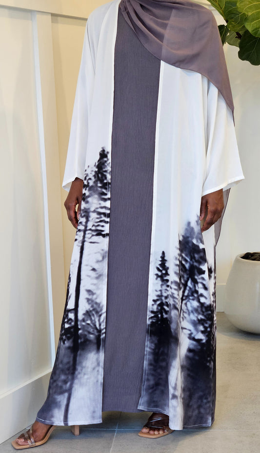Breezy Elegance: Summer Light Abaya-Gray