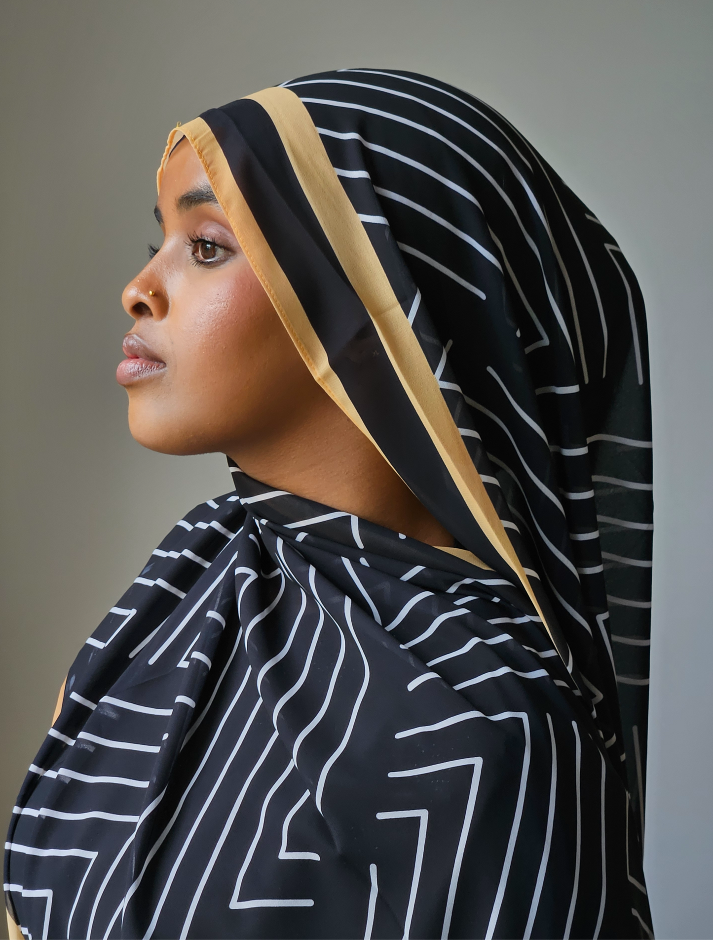 Sand Geometric Chiffon