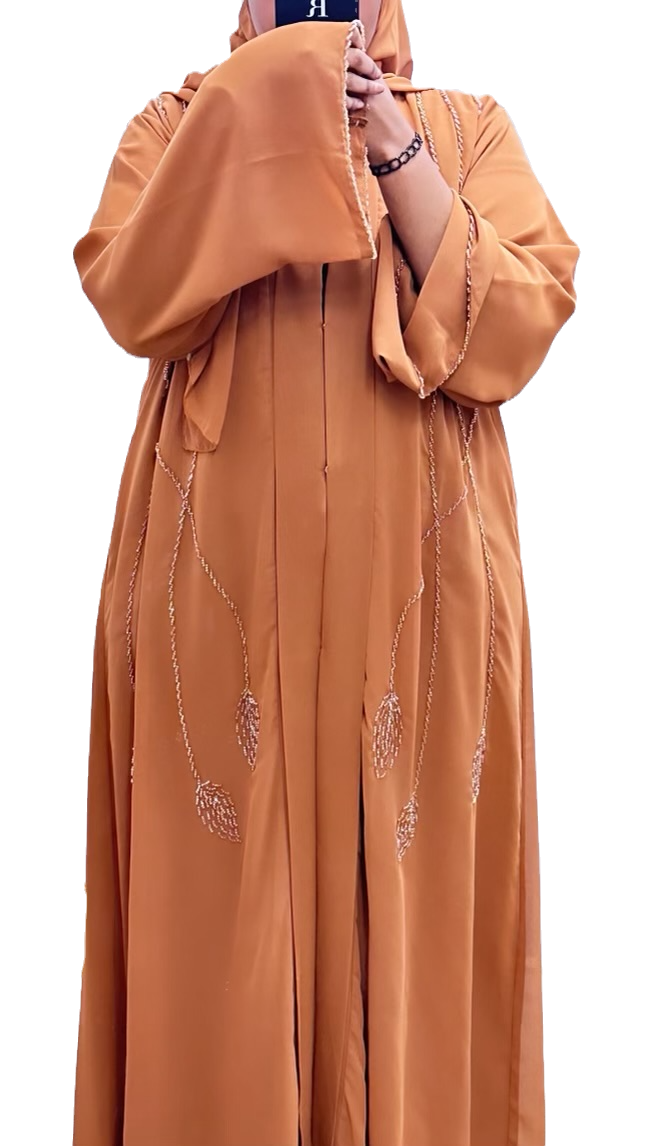 Brown Abaya with Stones