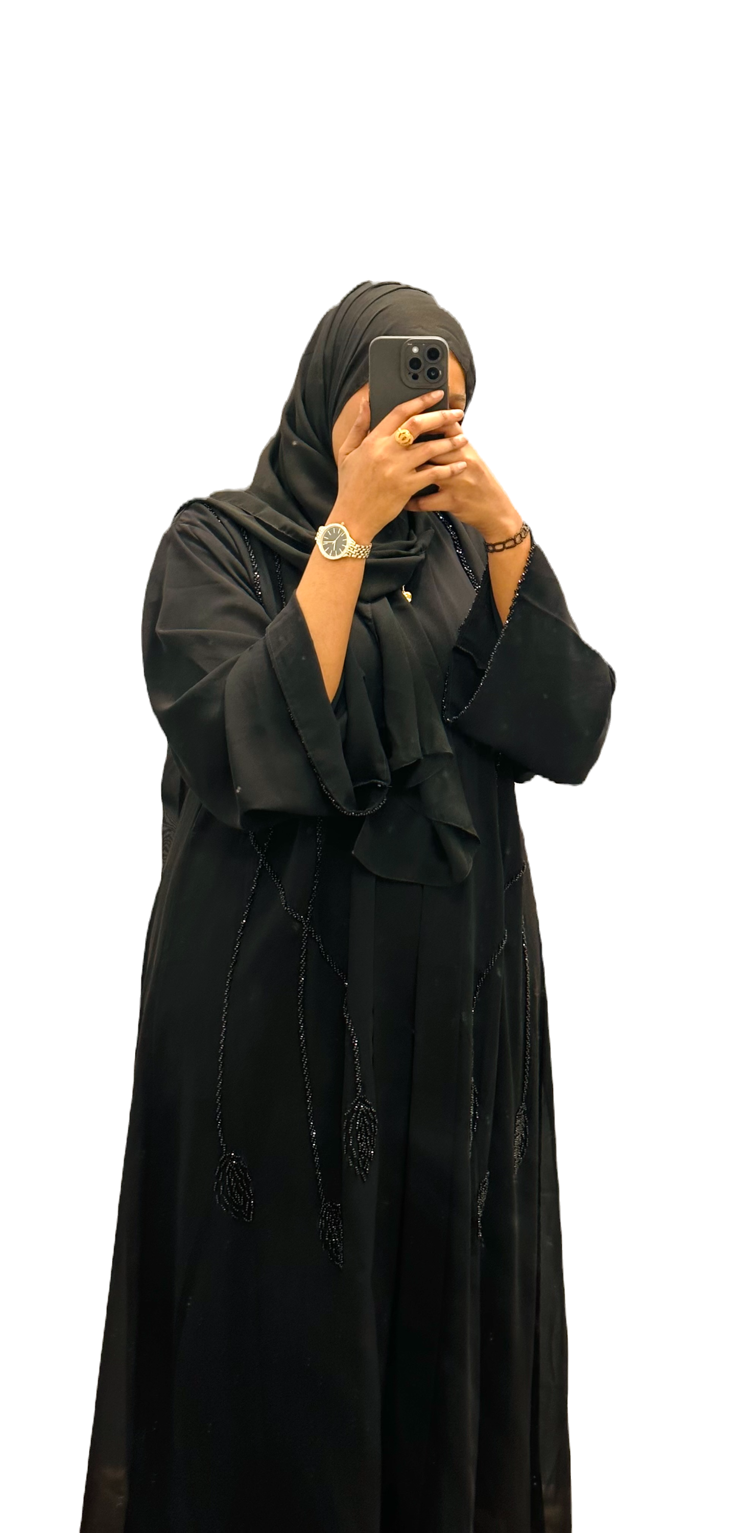 Black Abaya with Stones