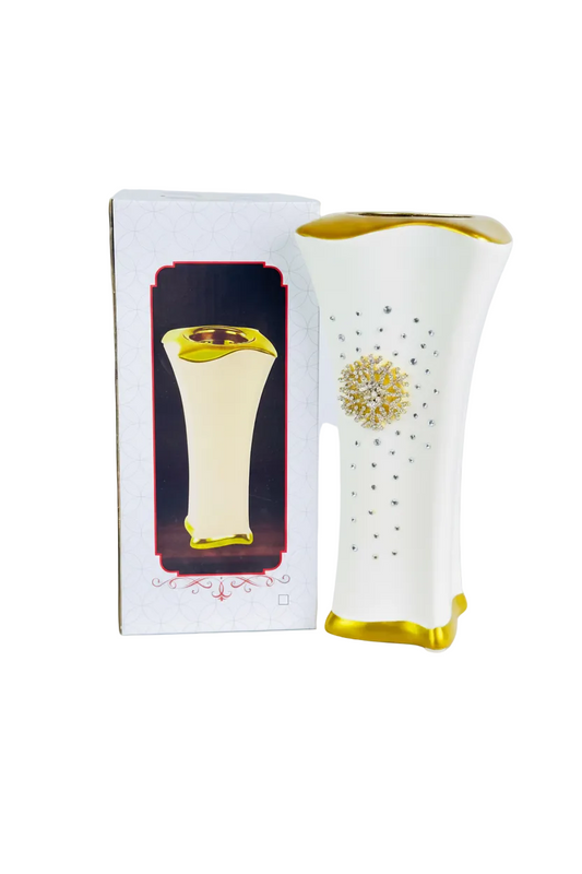 WHITE & GOLD CRYSTAL INCENSE BURNER