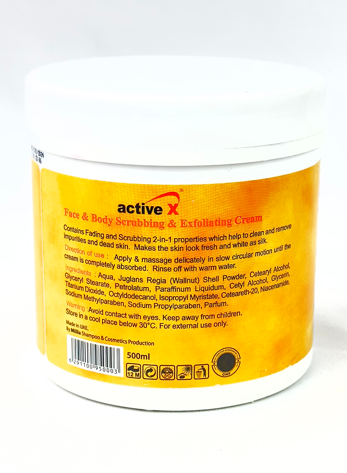 ACTIVE X 2 IN 1 SCRUBBING & LIGHTENING FOR FACE & BODY 500ML