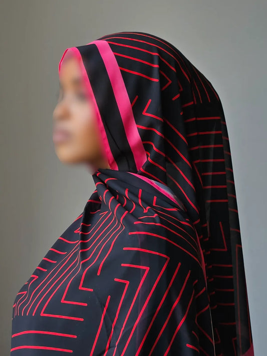 Midnight Geometric Chiffon