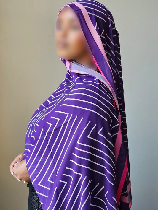 Purple Geometric Chiffon