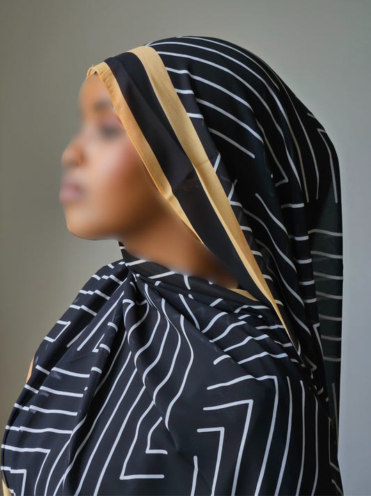 Sand Geometric Chiffon