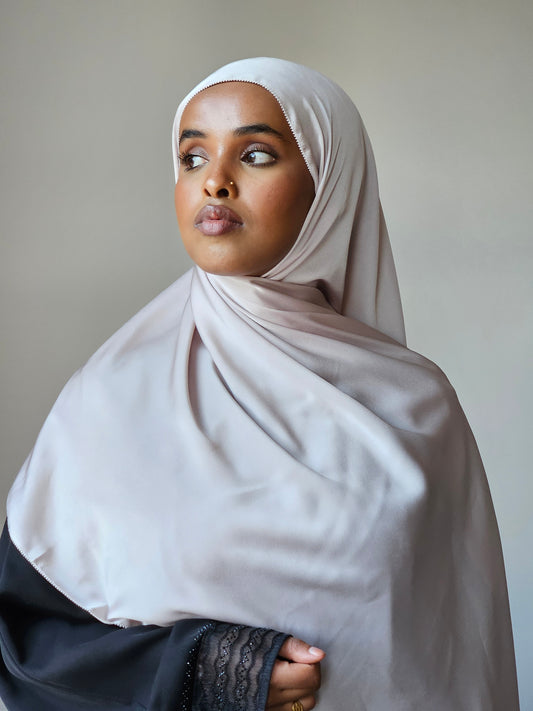 Serenity Beige Silk Scarf