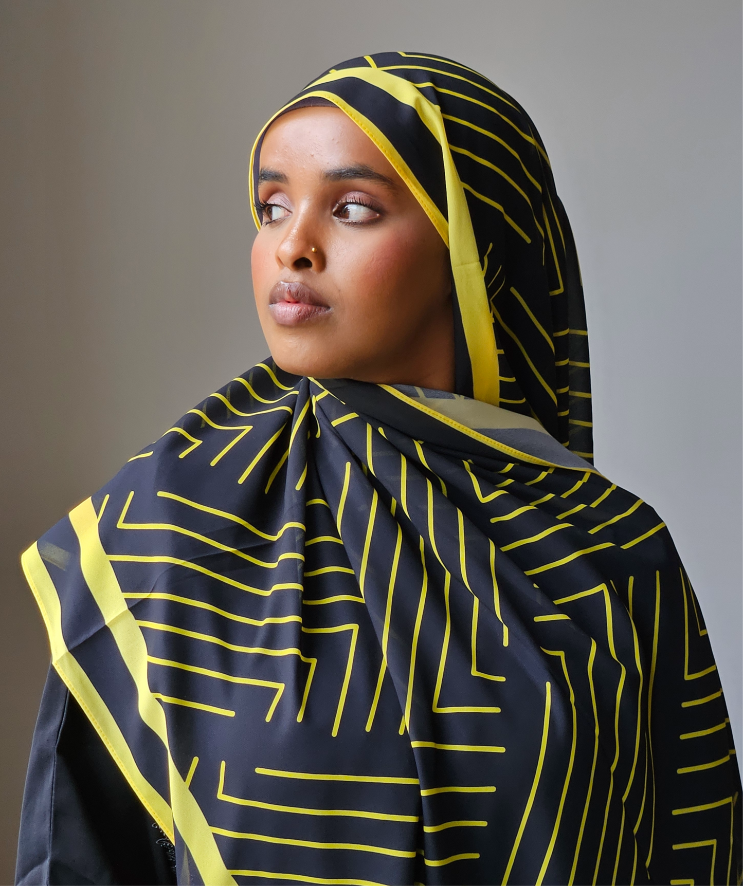 Mustard Geometric Chiffon