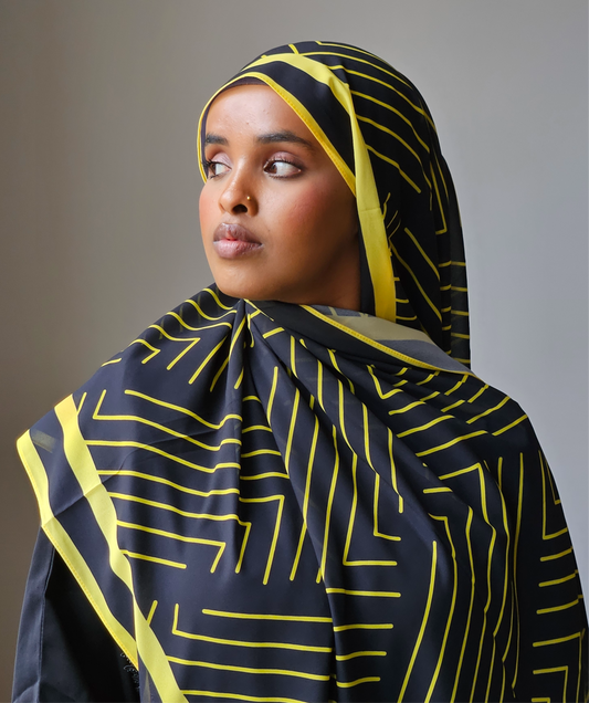 Mustard Geometric Chiffon