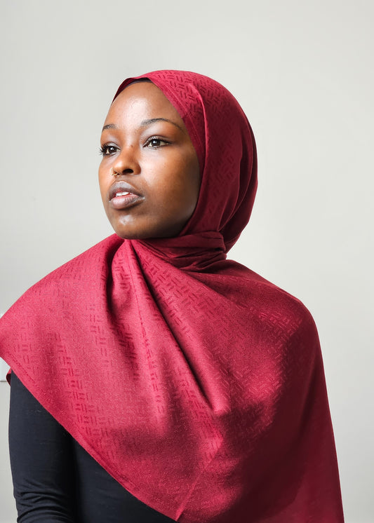 Crimson Essence Hijab-Maroon