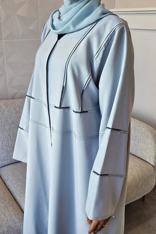 Blue Oasis Light Embroidery Abaya