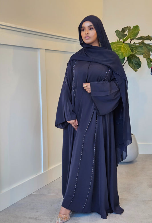 Navy Coronate Luxe Abaya