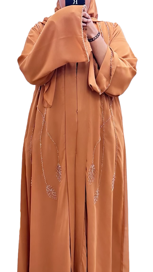Brown Abaya with Stones