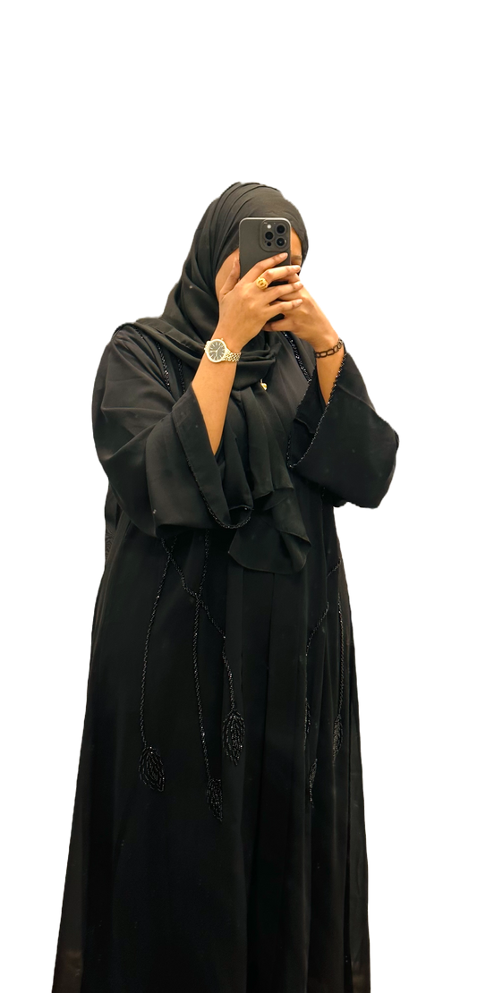 Black Abaya with Stones
