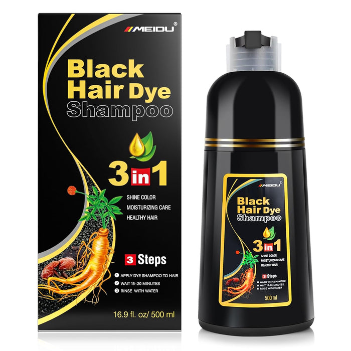 BLACK HAIR DYE SHAMPOO 3IN1 500ML