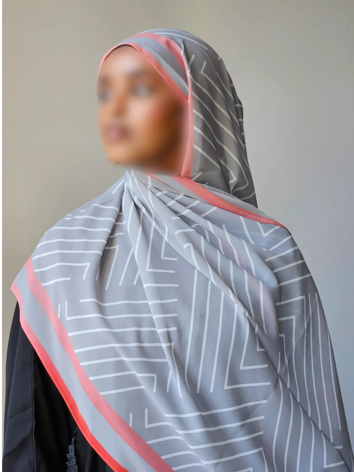 Grey Geometric Chiffon