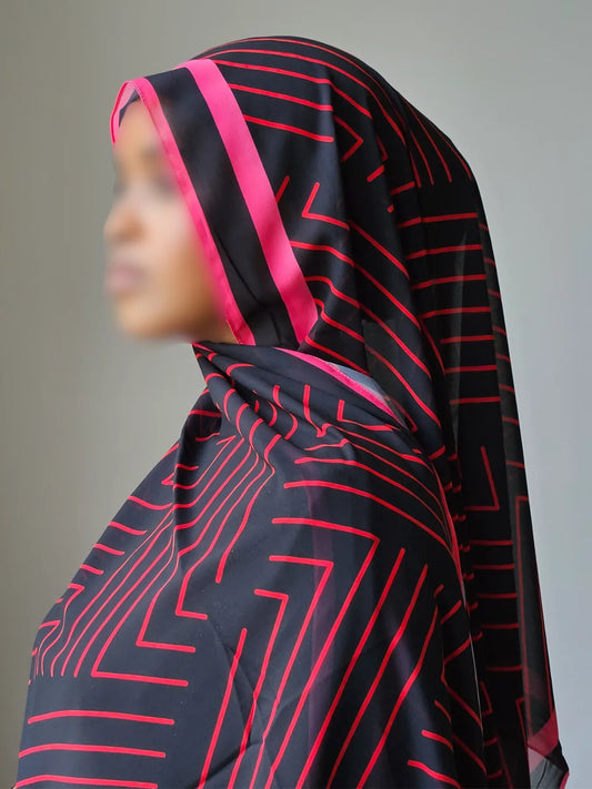 Midnight Geometric Chiffon