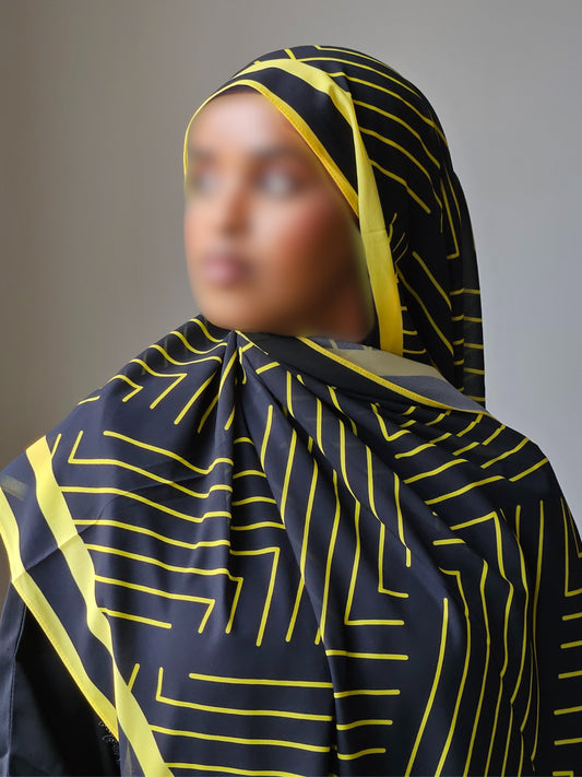 Mustard Geometric Chiffon