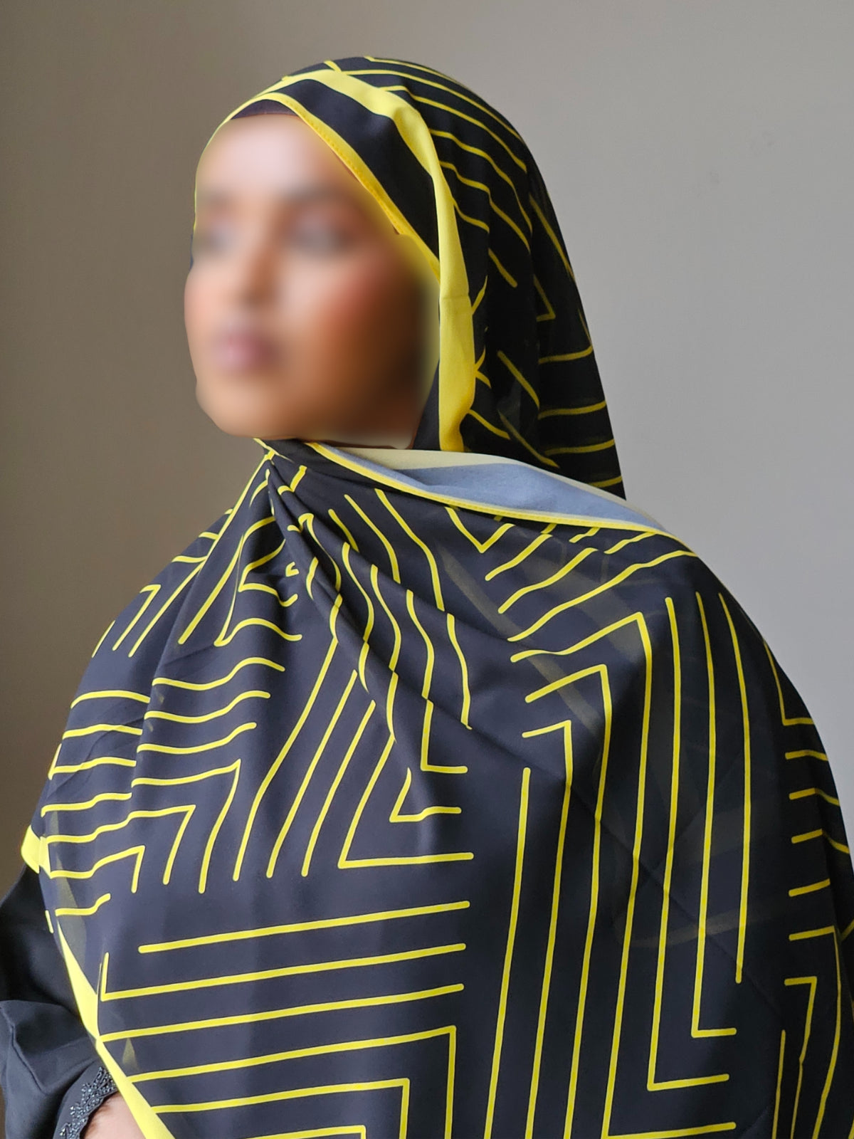 Mustard Geometric Chiffon