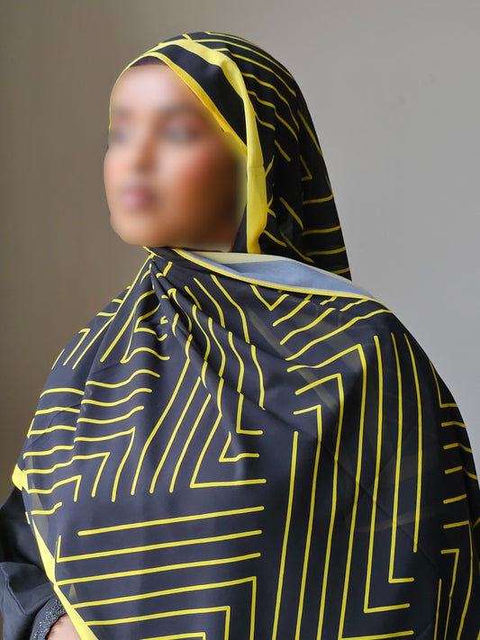 Mustard Geometric Chiffon