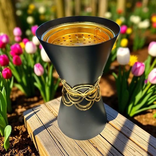 Golden Hourglass Incense Burner