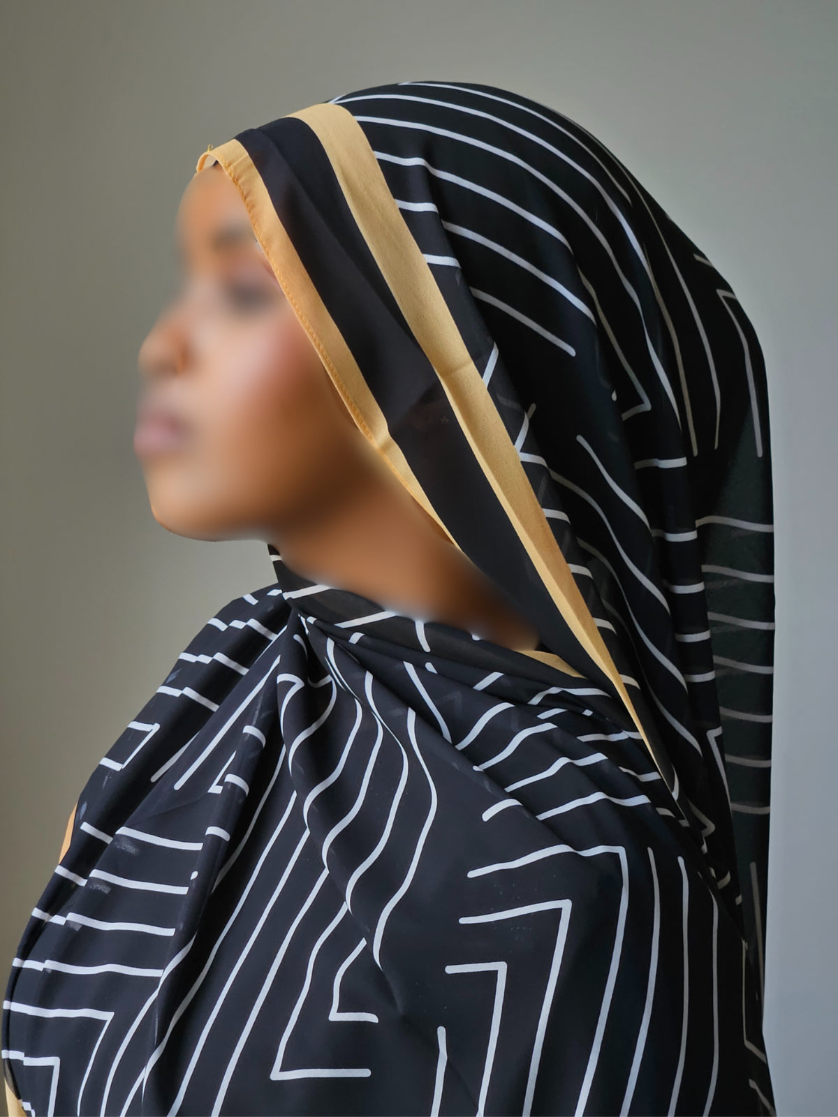 Sand Geometric Chiffon