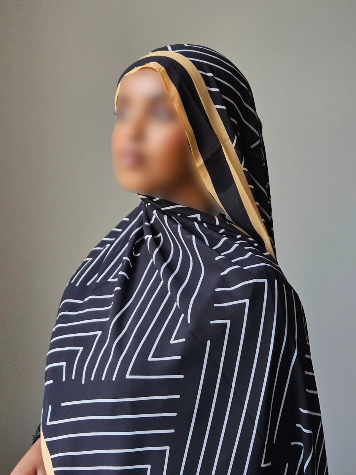 Sand Geometric Chiffon