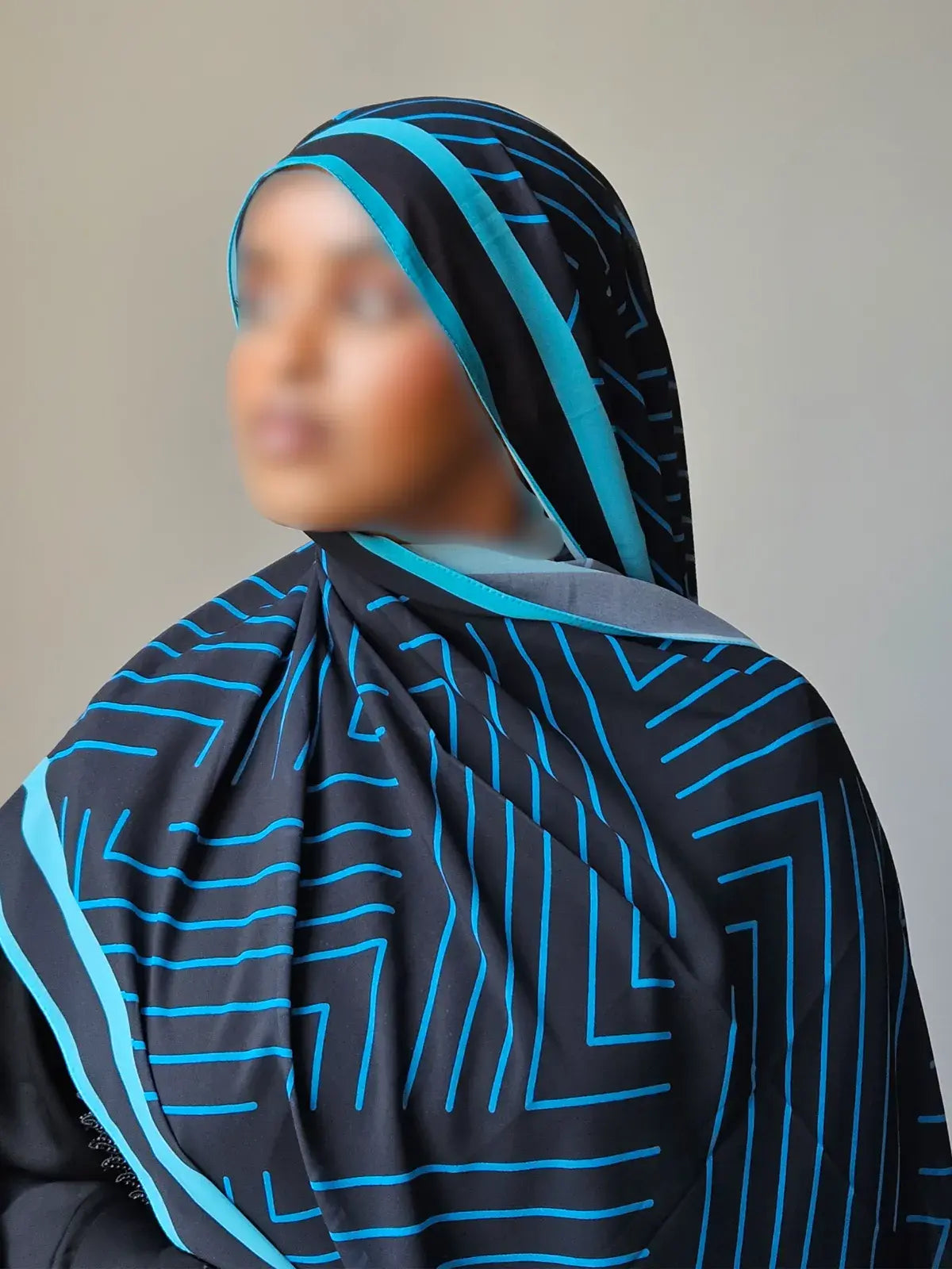 Blue Geometric Chiffon