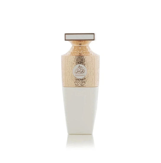 Madawi White Parfum 100ml elegant white and gold Arabian Oud perfume bottle