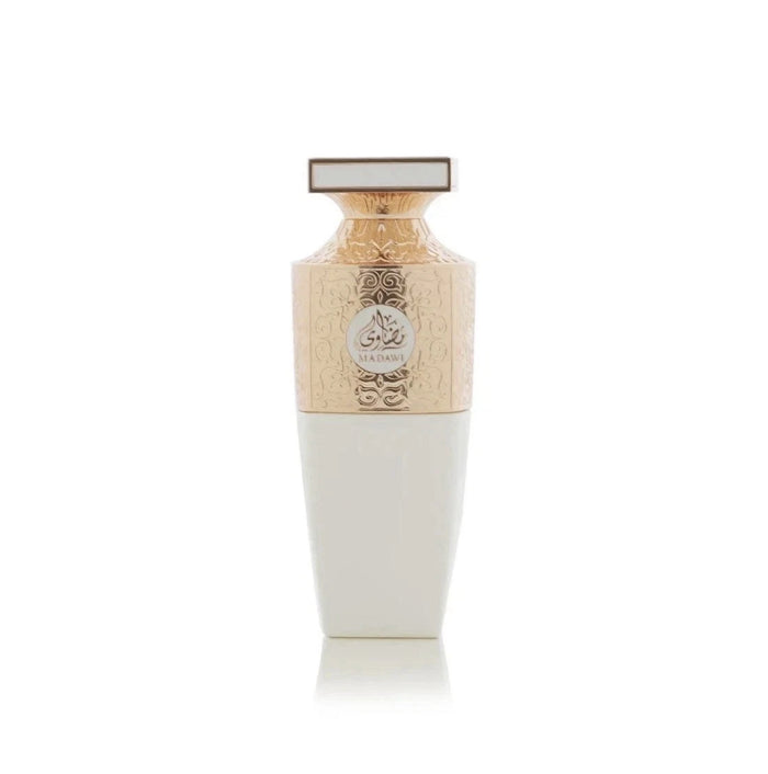 Madawi White Parfum 100ml elegant white and gold Arabian Oud perfume bottle