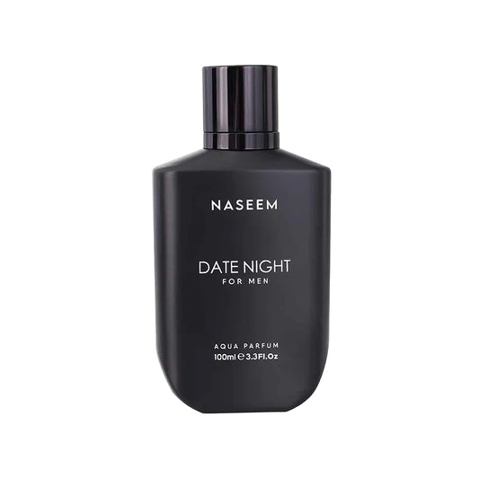 Naseem Date Night Aqua Parfum 100ml for Men in a sleek black perfume bottle with long-lasting masculine fragrance