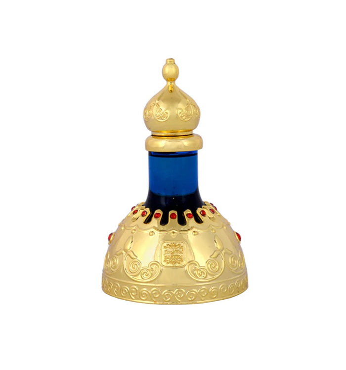 Naseem Maysoon Oil 22ml elegant blue and gold perfume oil bottle with ornate decorative cap