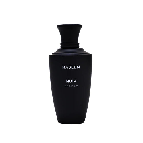 Naseem Noir 100ml parfum bottle in matte black, centered against a clean white background.