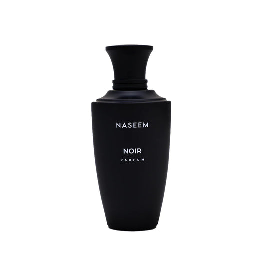 Naseem Noir 100ml parfum bottle in matte black, centered against a clean white background.