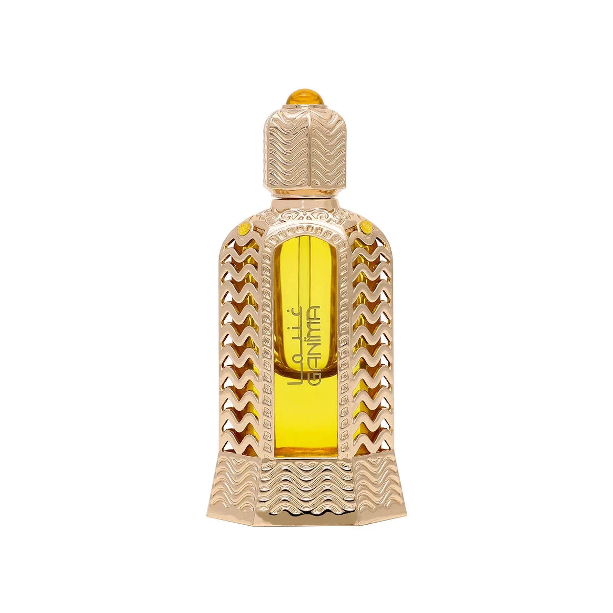 Naseem Ganima 18ml concentrated perfume oil in gold-engraved bottle
