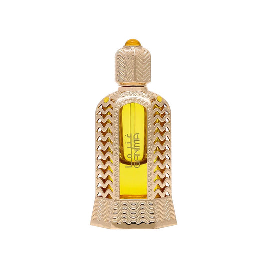 Naseem Ganima 18ml concentrated perfume oil in gold-engraved bottle
